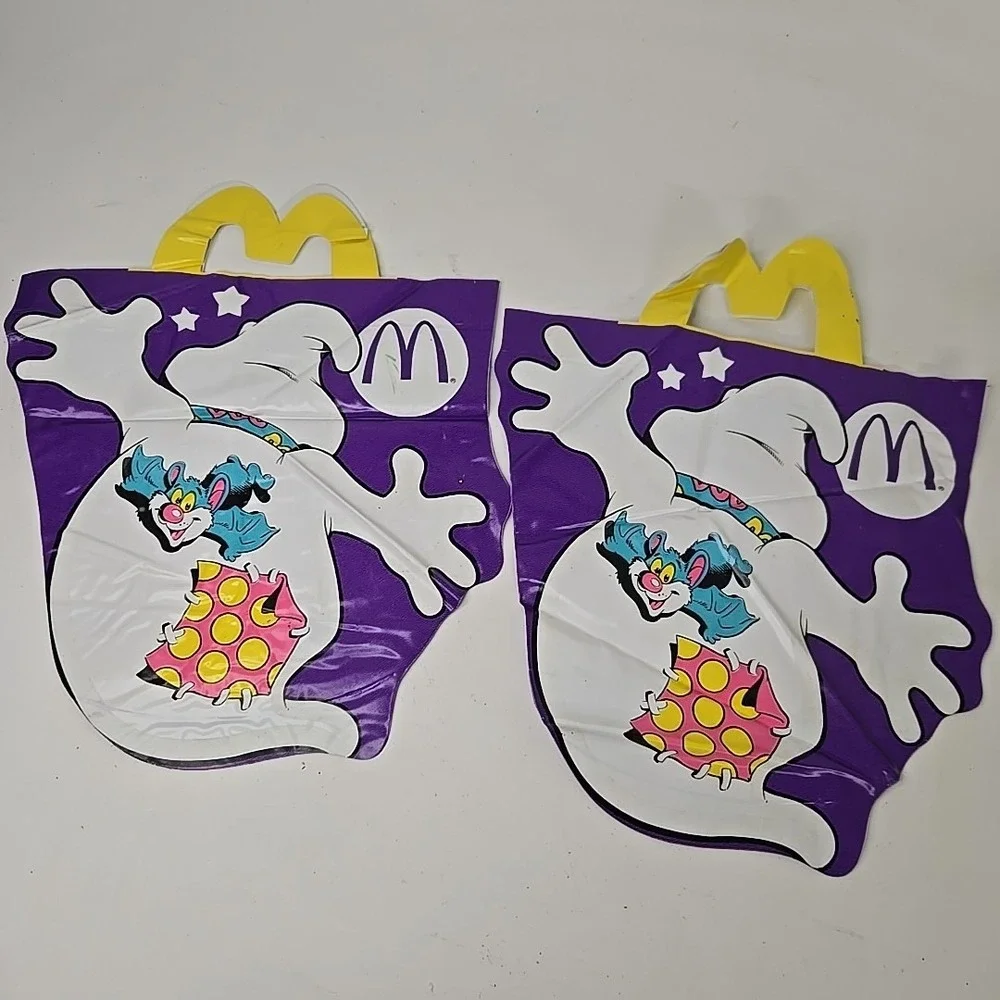 McDonalds Halloween Vinyl‎ Trick or Treat Bag Vintage 1990 Ghost Boo Purple 11